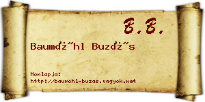 Baumöhl Buzás névjegykártya